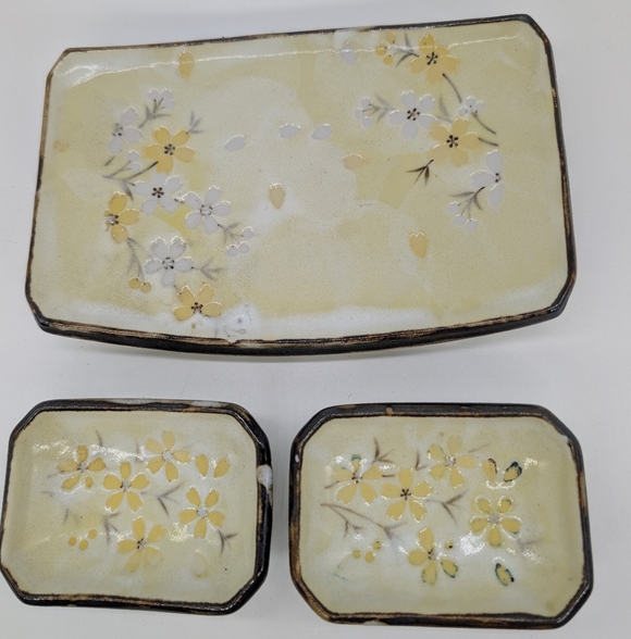 Vintage Small Sushi  And Wasabi Plate Ceramic Serving Tray Set - Picture 6 of 7